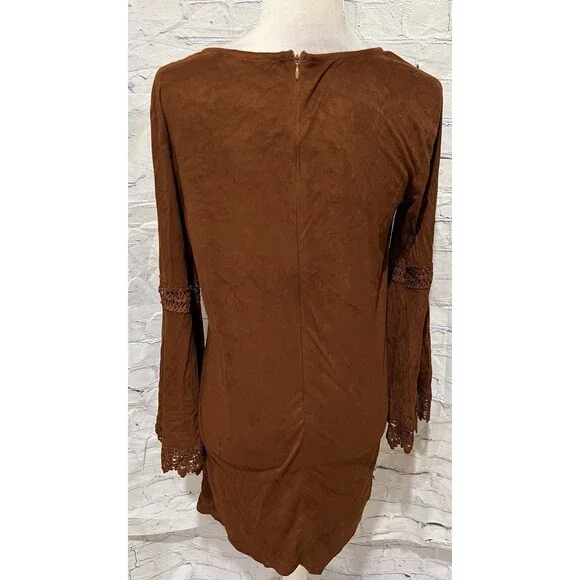 Flying Tomato Dress Women's Brown Hippie Flutter Flare Hippie Gypsy BOHO Medium - Picture 4 of 6